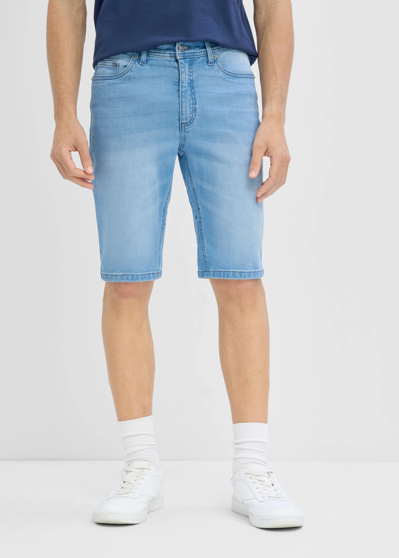 Stretch-jeansbermuda (set van 2) met verstevigd kruis, regular fit • blauw denim+lichtblauw denim • product-page.page-title-suffix