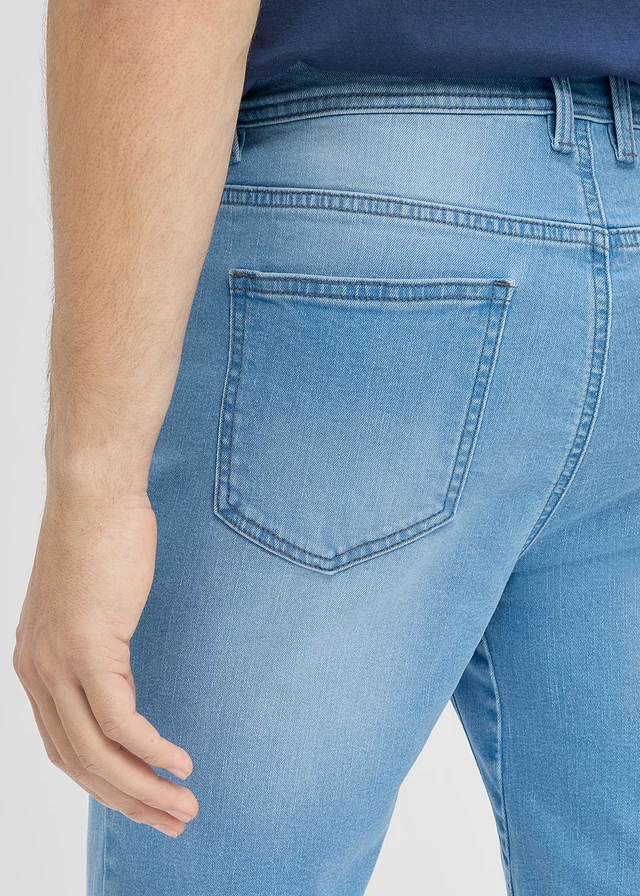 Lot de 2 bermudas regular en jean extensible, entrejambe renforcé • bleu denim + bleu clair denim • product-page.page-title-suffix