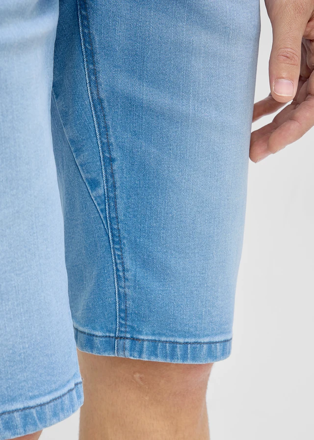 Lot de 2 bermudas regular en jean extensible, entrejambe renforcé • bleu denim + bleu clair denim • product-page.page-title-suffix
