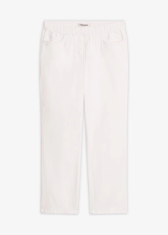 Pantaloni 7/8 cu talie elastică, cu stretch