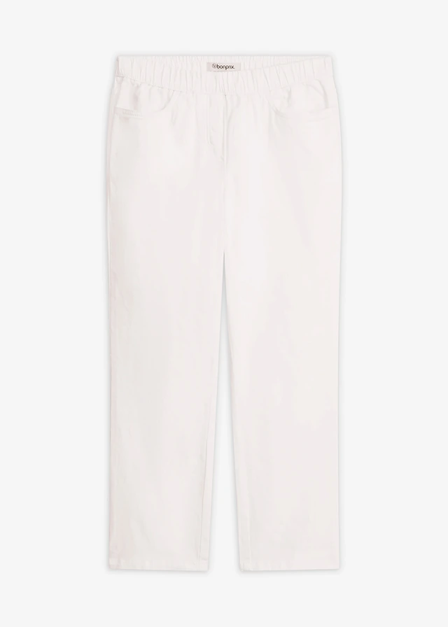 Pantalon 7/8 à taille élastiquée • blanc • Boutique bonprix