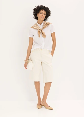 Popeline blouse met korte mouwen • wit • bonprix online shop