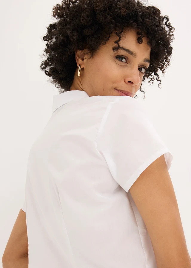 Popeline blouse met korte mouwen • wit • product-page.page-title-suffix