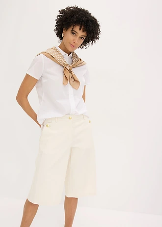 Popeline blouse met korte mouwen • wit • bonprix online shop