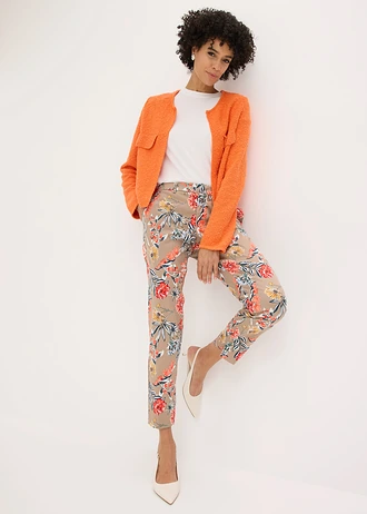 7/8 stretch broek • taupe gebloemd • bonprix online shop