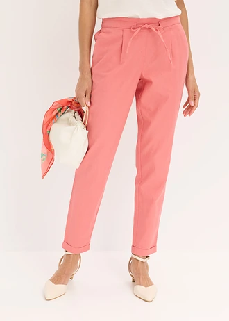 Pantalon en lin mélangé, Couleur: rhubarbe