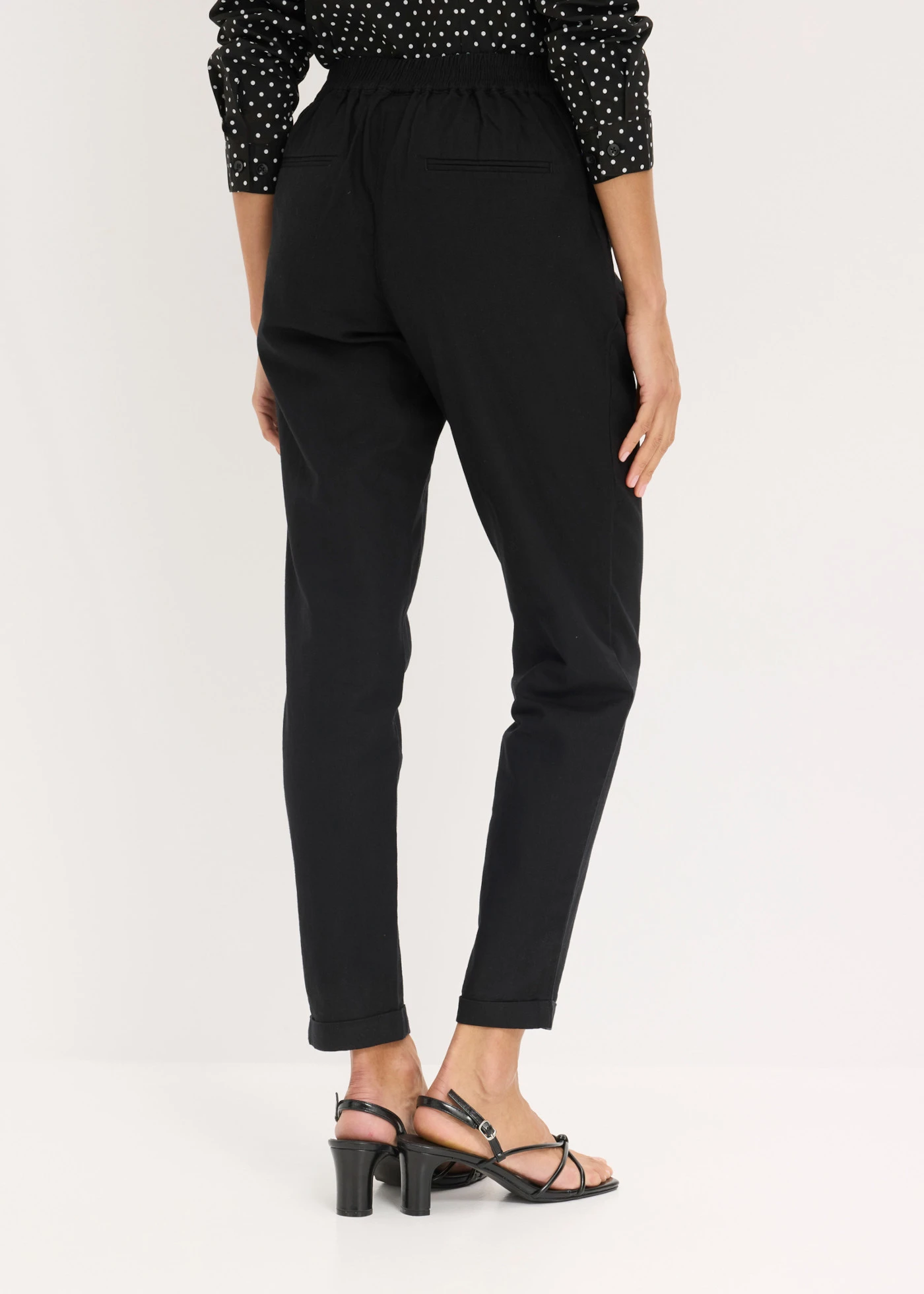 Pantalon en lin mélangé • noir • Boutique bonprix