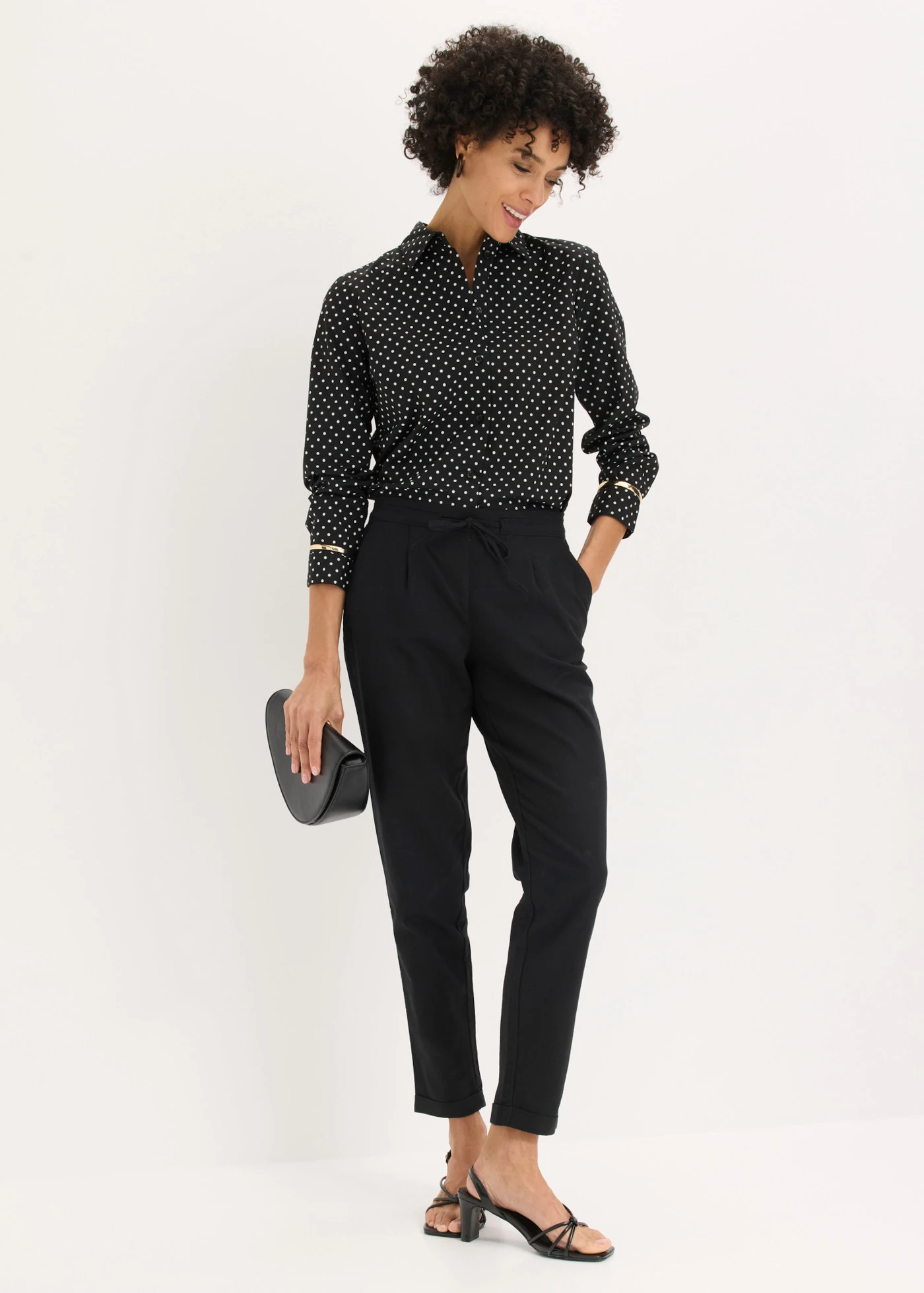 Linnen broek • zwart • bonprix online shop