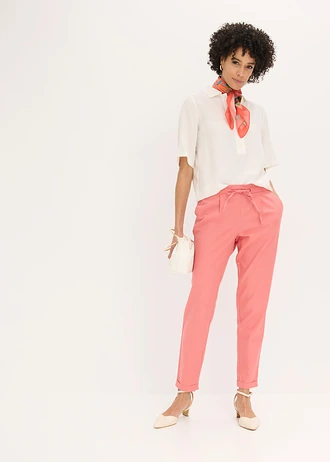 Pantalon en lin mélangé, Couleur: rhubarbe