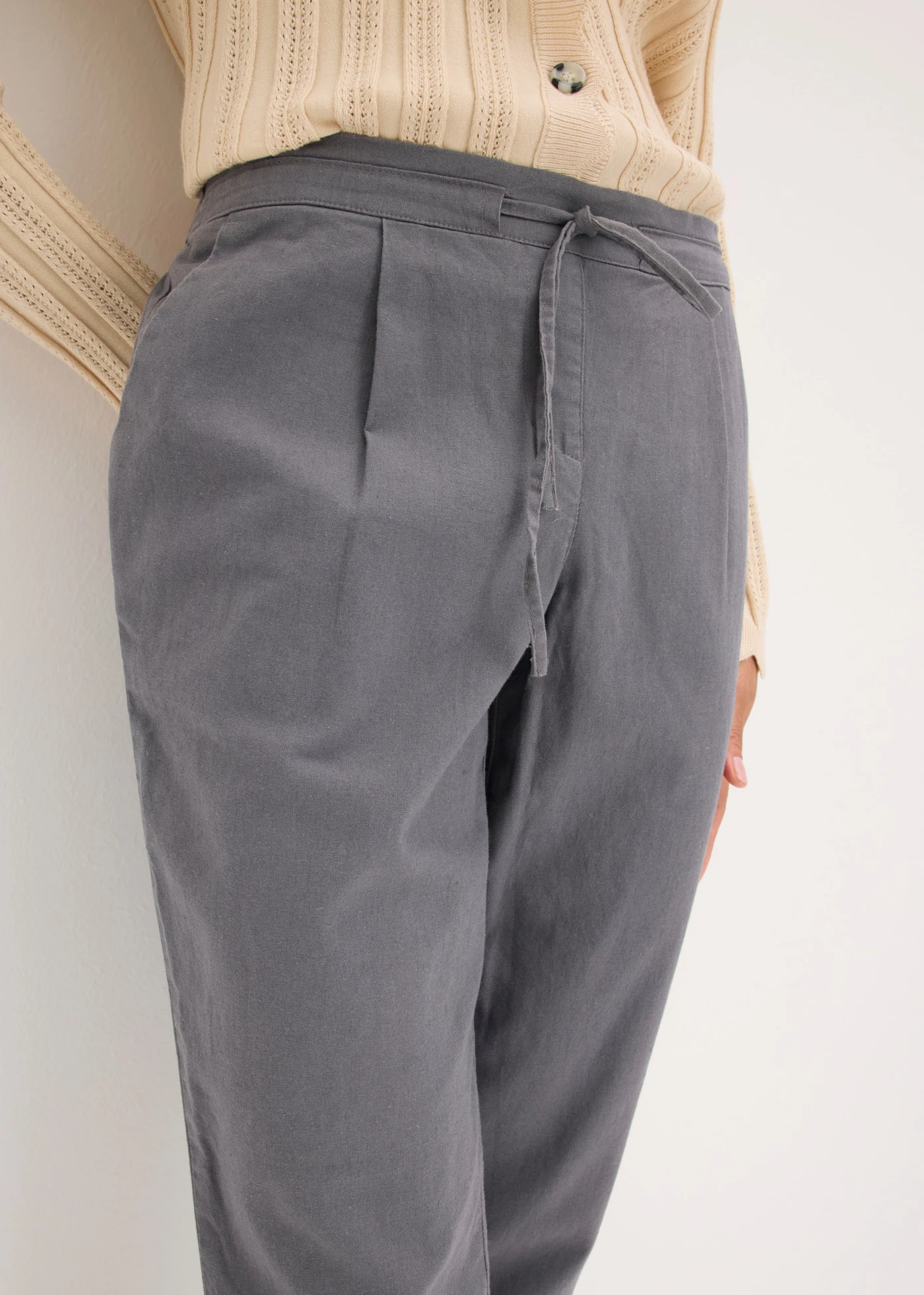 Linnen broek • rookgrijs • bonprix online shop