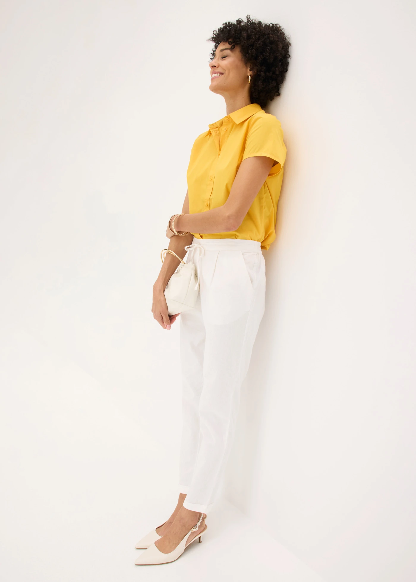 Linnen broek • wit • bonprix online shop