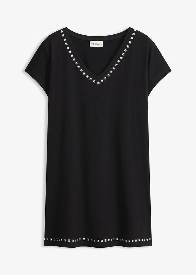 Longshirt • zwart-zilver • bonprix online shop