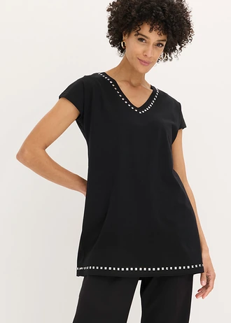 Longshirt, Kleur: zwart-zilver