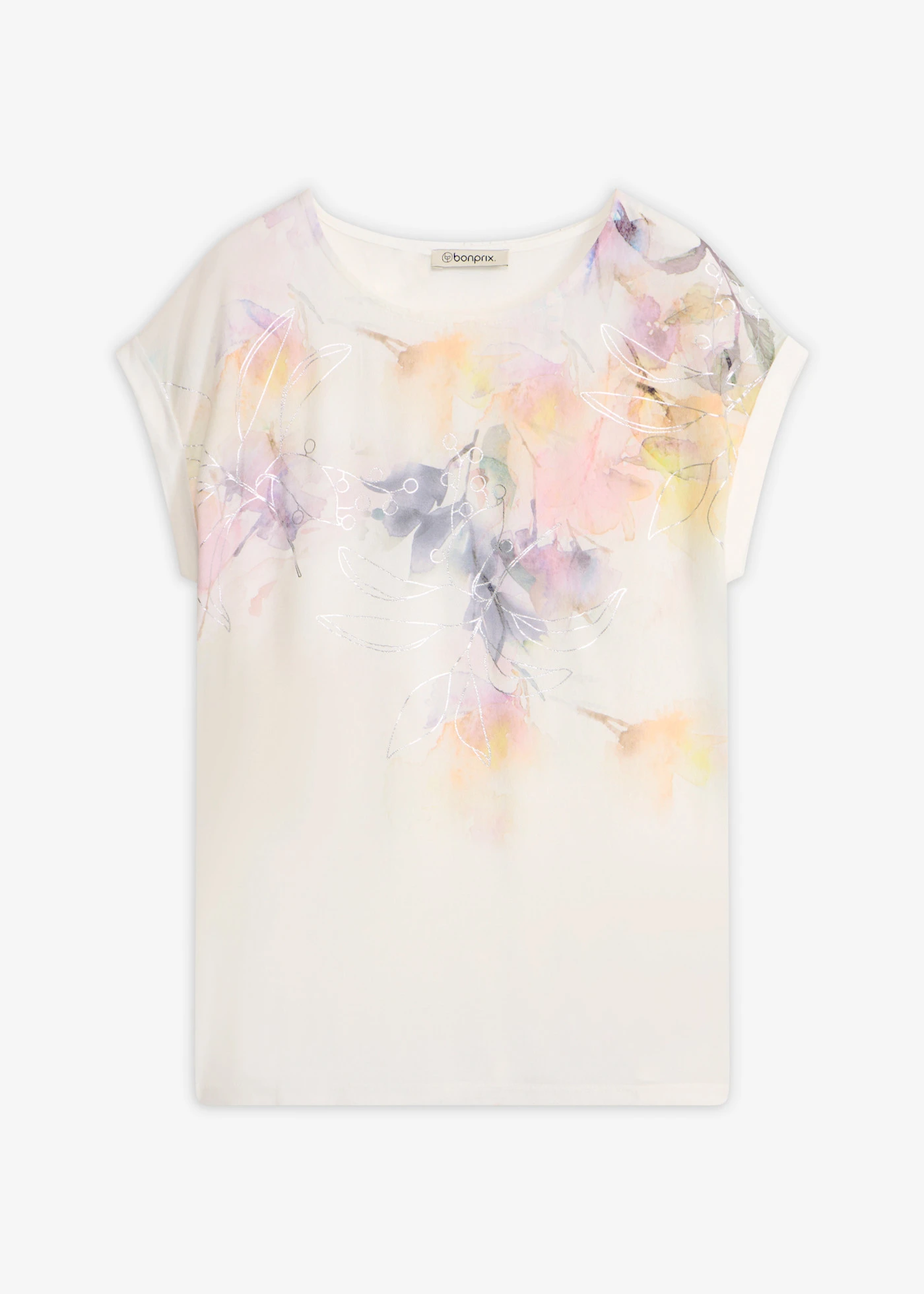 Blouse en jersey • écru imprimé • Boutique bonprix