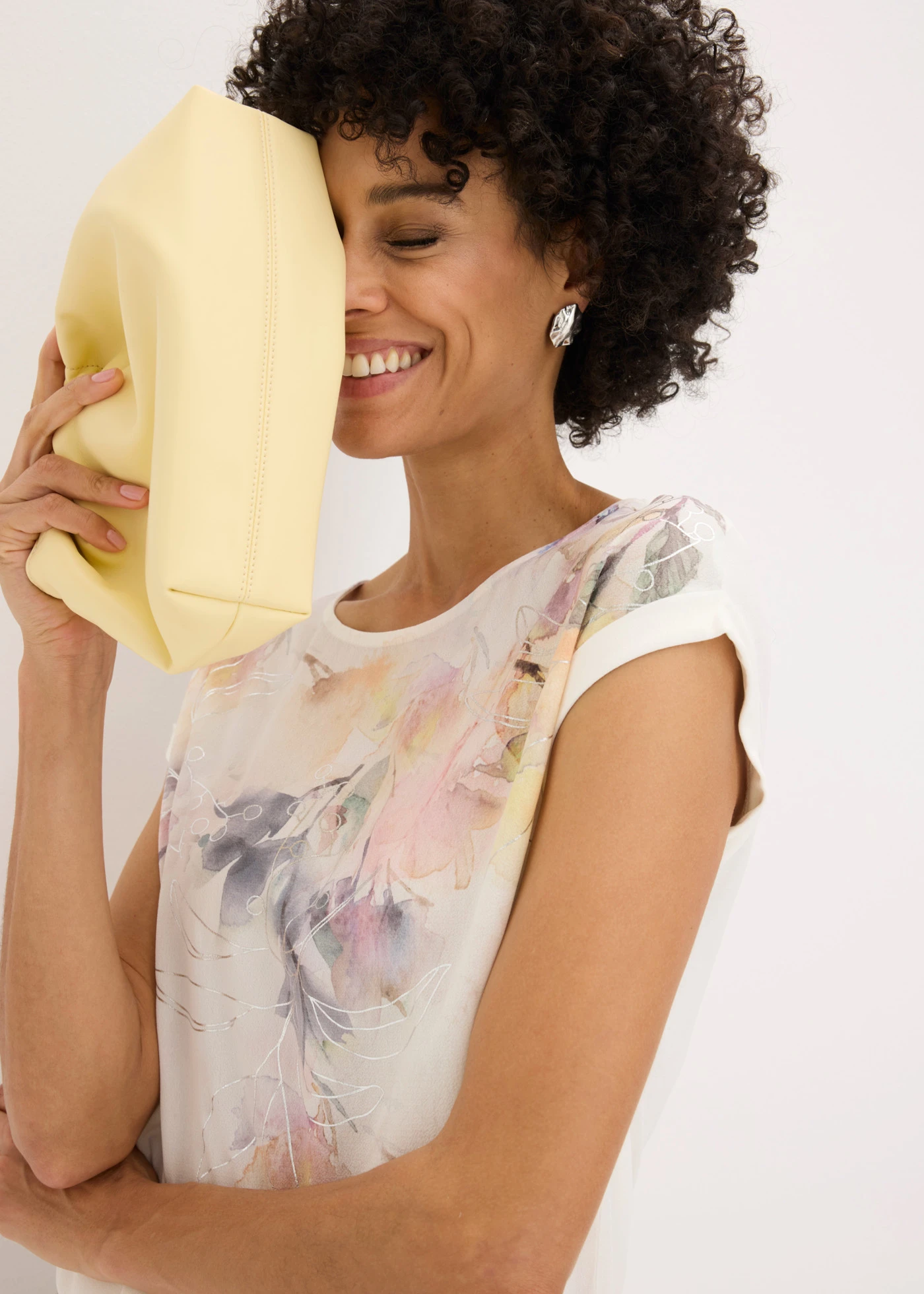 Blouse en jersey • écru imprimé • Boutique bonprix