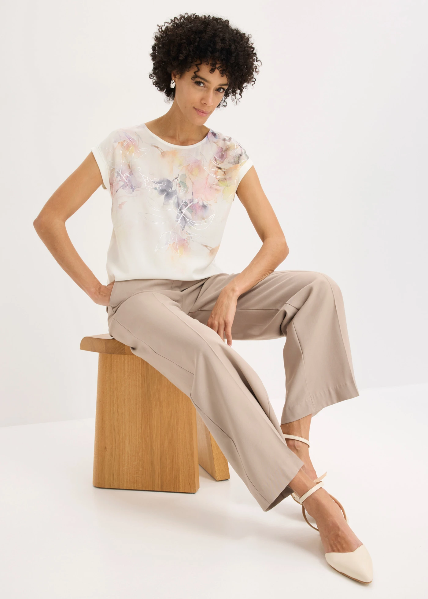 Blouse • wolwit met print • bonprix online shop