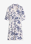 écru/bleu nuit floral