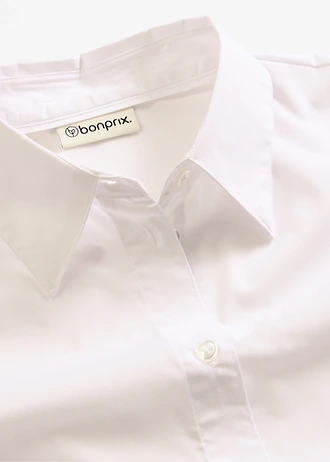 Popeline blouse met korte mouwen • wit • bonprix online shop