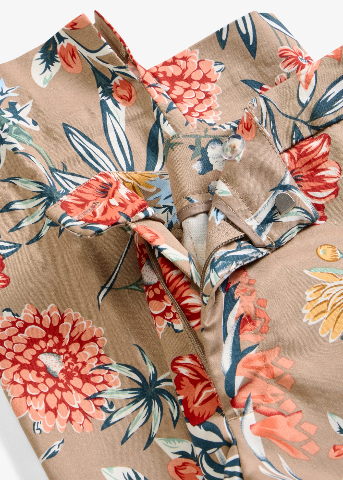 7/8 stretch broek • taupe gebloemd • bonprix online shop