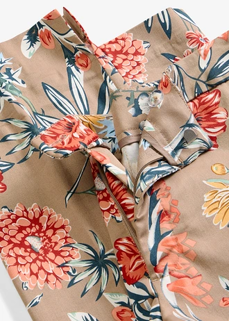 7/8 stretch broek • taupe gebloemd • bonprix online shop