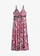 Maxi jurk met applicaties, Kleur: pink-turkoois paisley