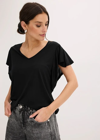 Shirt van zacht viscose • zwart • bonprix online shop