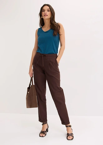 Jersey top met rugdetail, Kleur: petrolblauw