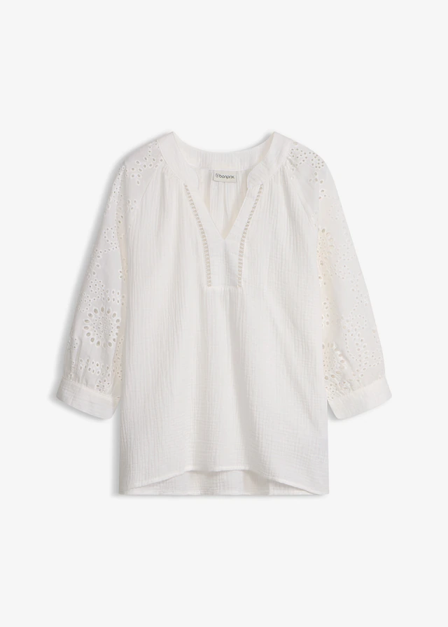 Tuniek van luchtige mousseline • wolwit • bonprix online shop