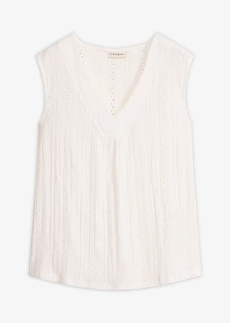 Bluză-top cu broderie perforată