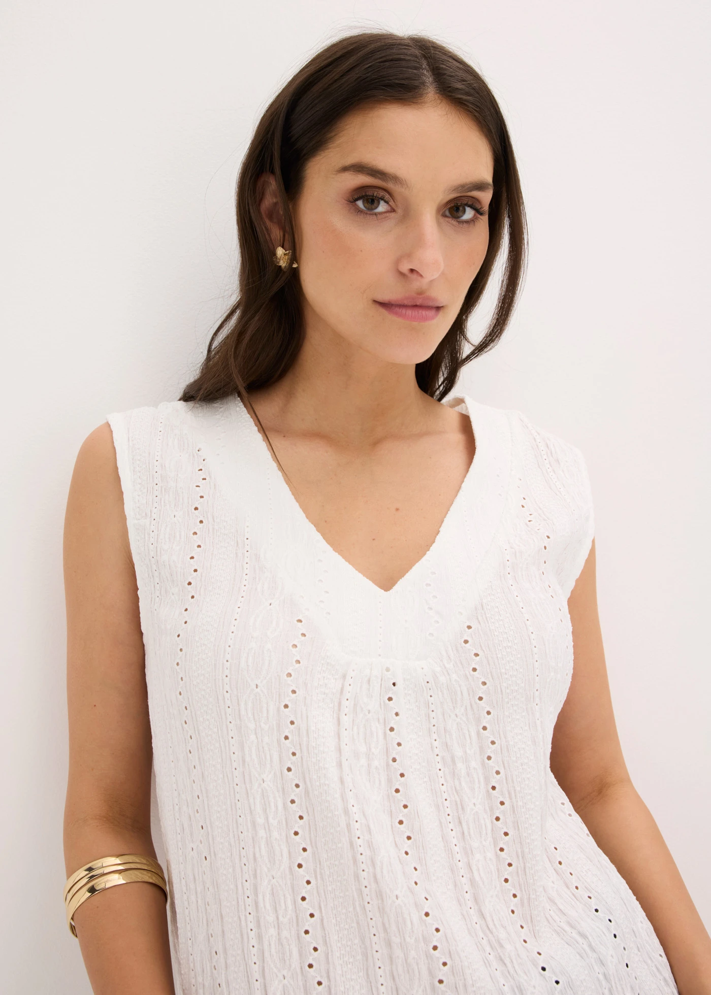Top met broderie anglaise • wit • bonprix online shop