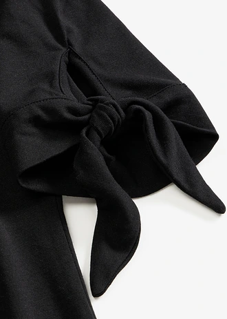 Carmen-shirt met knoopdetail • zwart • bonprix online shop