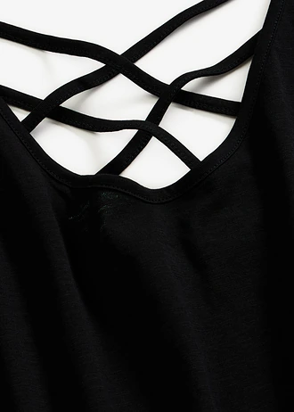 Jersey top met rugdetail • zwart • bonprix online shop