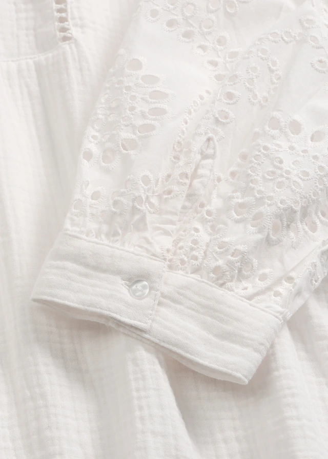 Tuniek van luchtige mousseline • wolwit • product-page.page-title-suffix