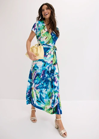 Maxi jurk • blauw-groen gebloemd • bonprix online shop
