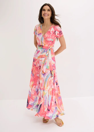 Maxi jurk • pink-paars gebloemd • bonprix online shop
