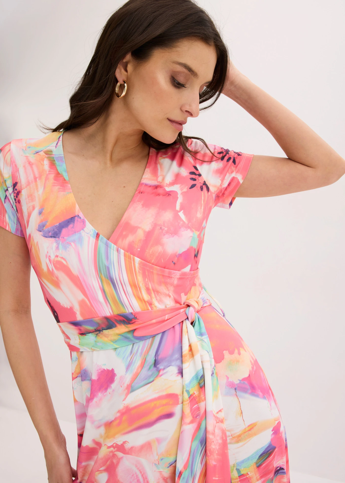 Maxi jurk • pink-paars gebloemd • bonprix online shop