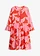 Robe-tunique en viscose fluide, Couleur: rouge signal-rose flamant floral