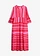 Robe longue en viscose fluide, Couleur: rouge-rose vif imprimé