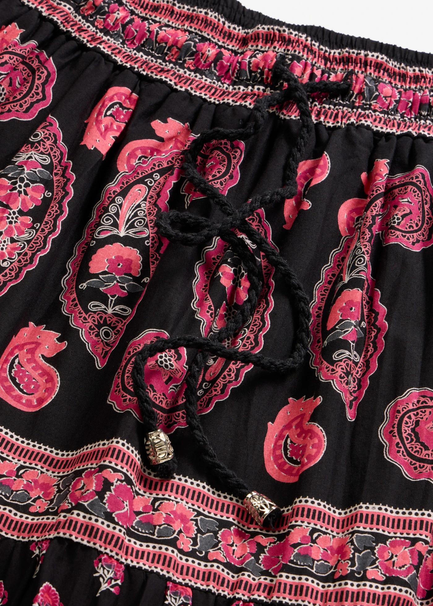 Fustă maxi din bumbac 100% • negru cu imprimeu • magazin bonprix