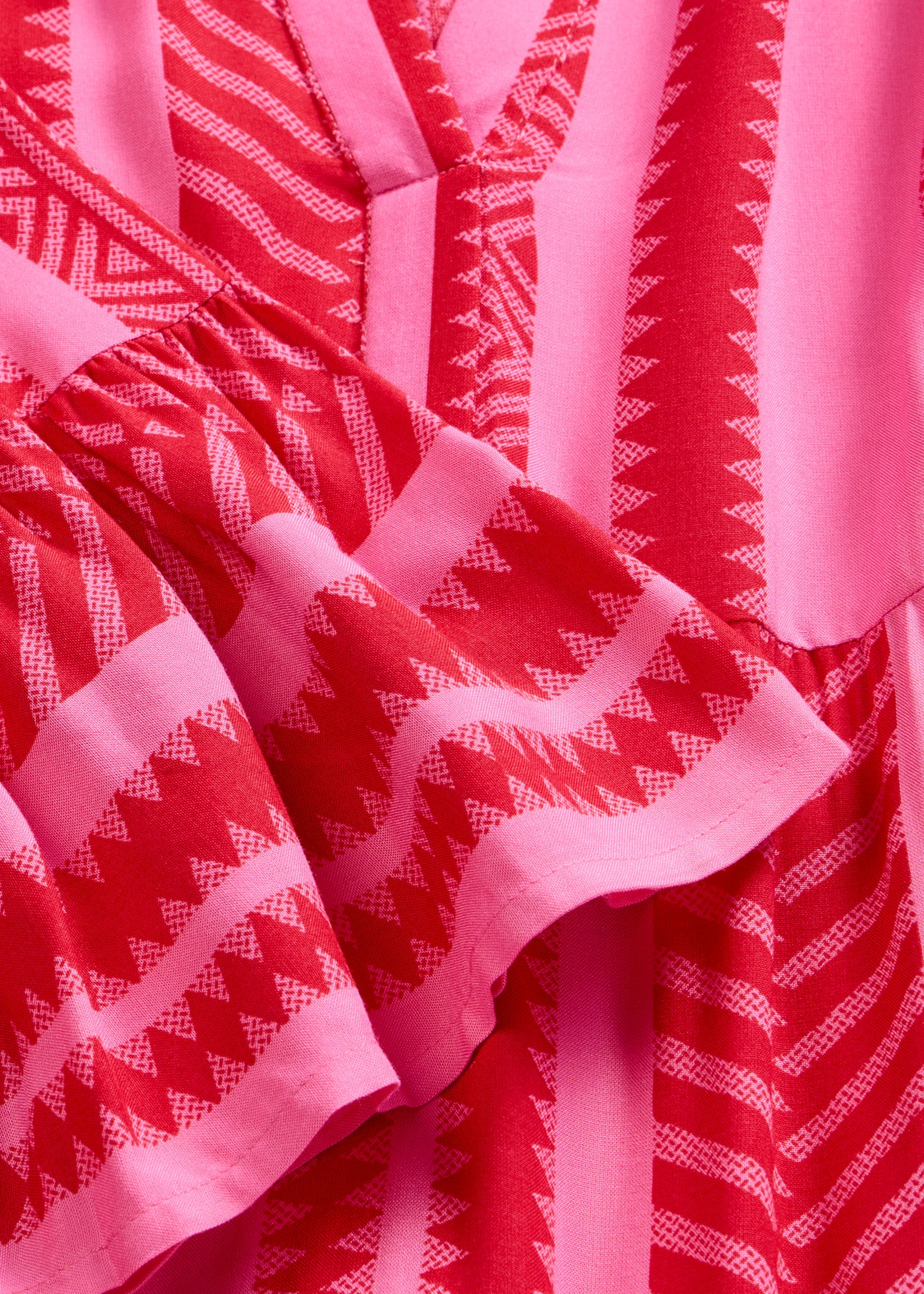 Maxi jurk van soepele viscose • rood/pink met print • bonprix online shop