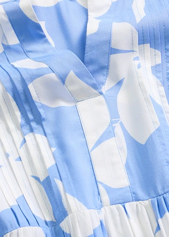 Maxi jurk van soepele viscose • middenblauw/wit gebloemd • bonprix online shop