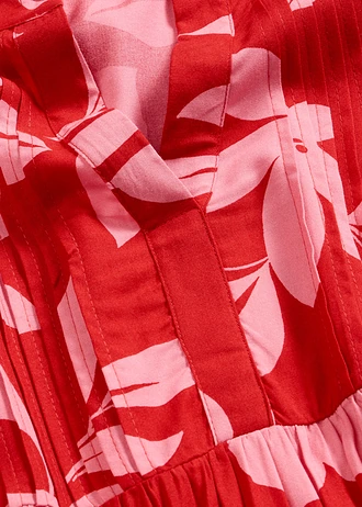 Maxi jurk van soepele viscose • aardbeirood-lotuspink gebloemd • bonprix online shop