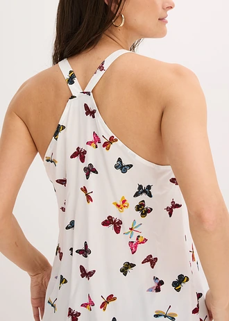 Blousetop van viscose • wit gedessineerd • bonprix online shop