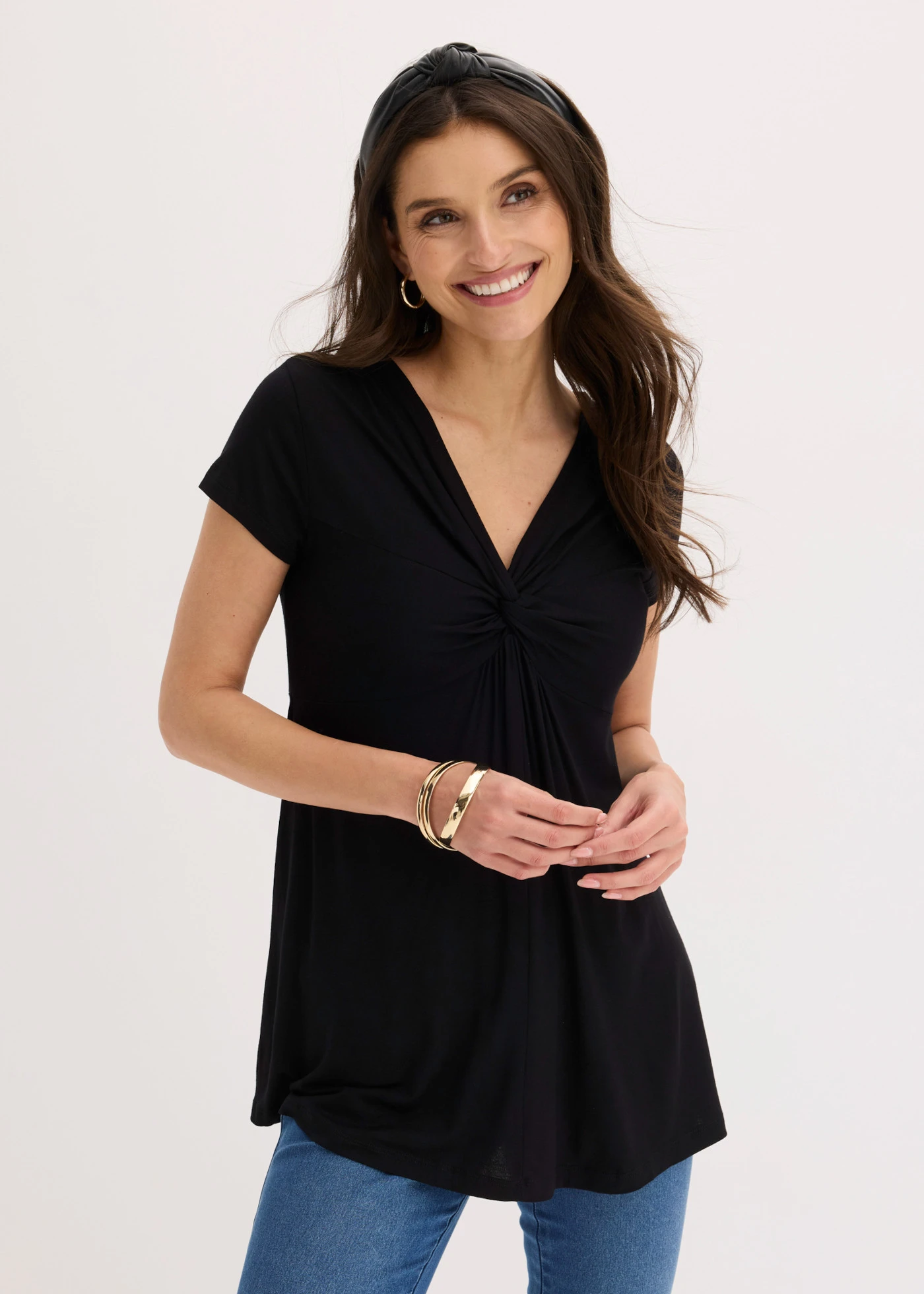 Shirt in een viscosemix • zwart • bonprix online shop