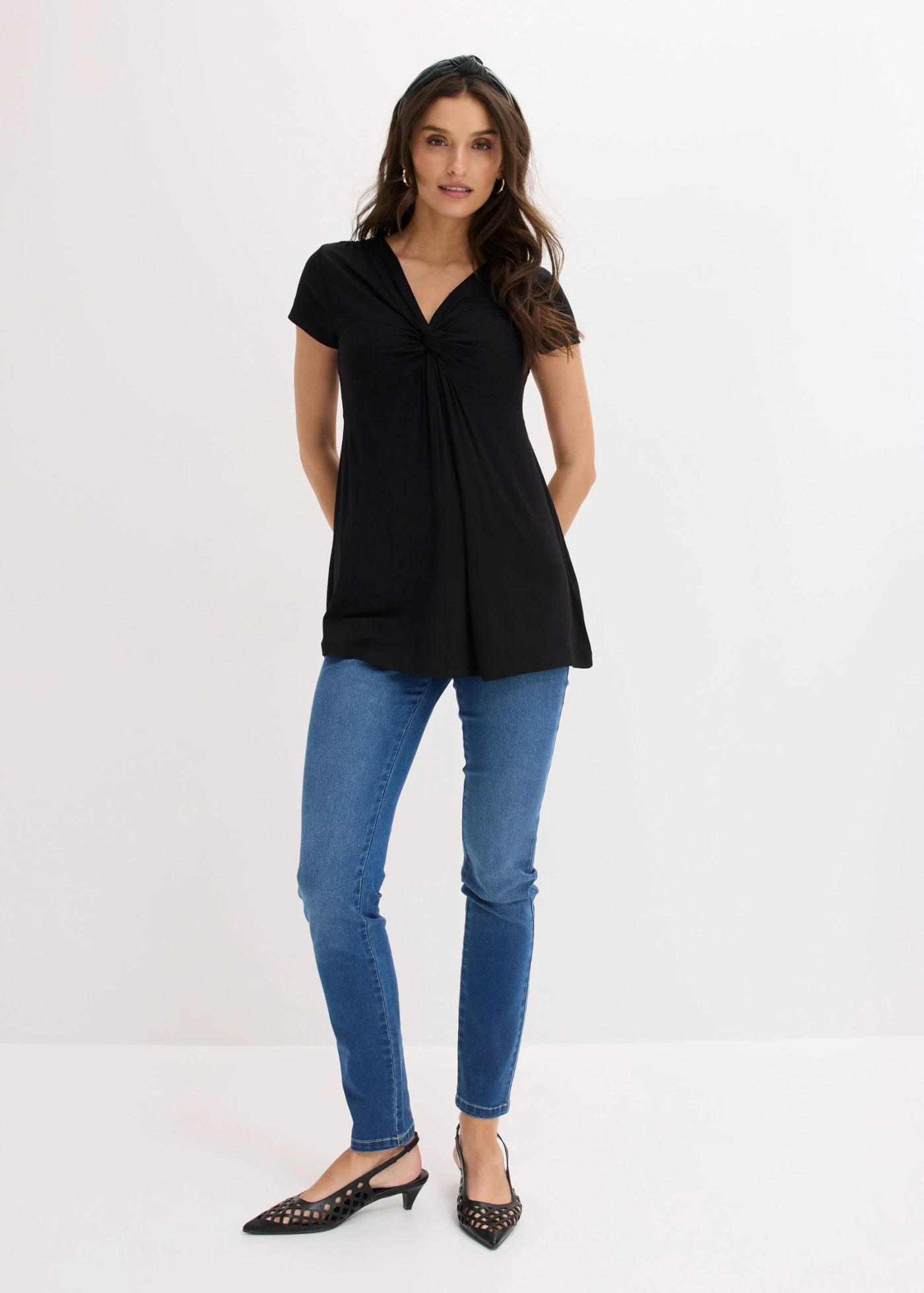 Shirt in een viscosemix • zwart • bonprix online shop