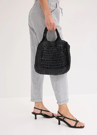 Lněné kalhoty s elastickým nápletem v pase • modro-bílá s proužky • bonprix obchod