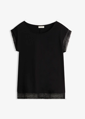 Boxy shirt van katoen • zwart • bonprix online shop