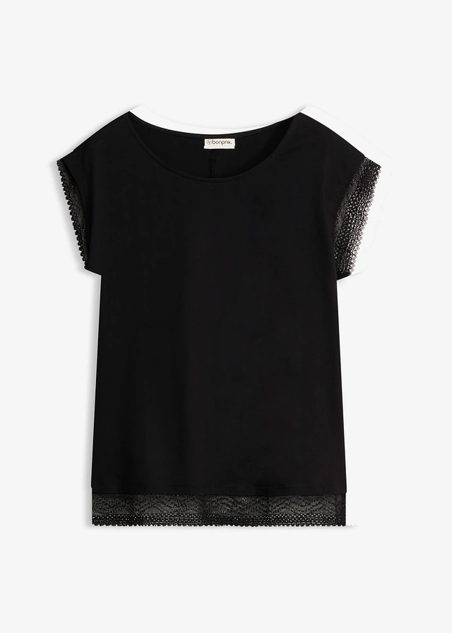 Boxy shirt van katoen • zwart • bonprix online shop