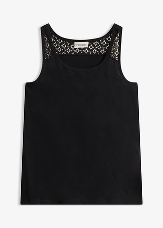 Tanktop van katoen, Kleur: zwart