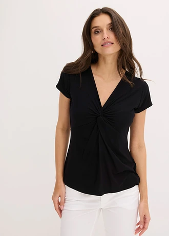 Shirt in een viscosemix • zwart • bonprix online shop